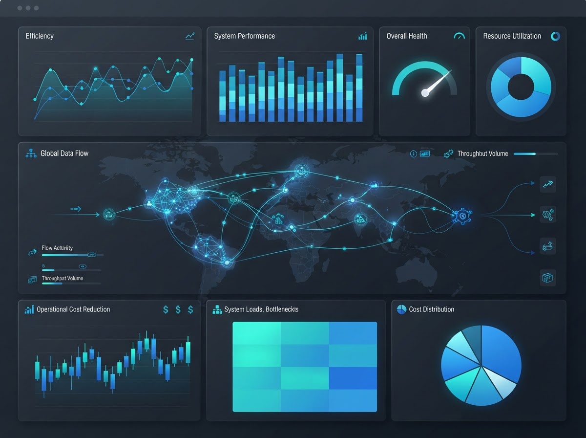 Visual representation of an optimized business workflow dashboard